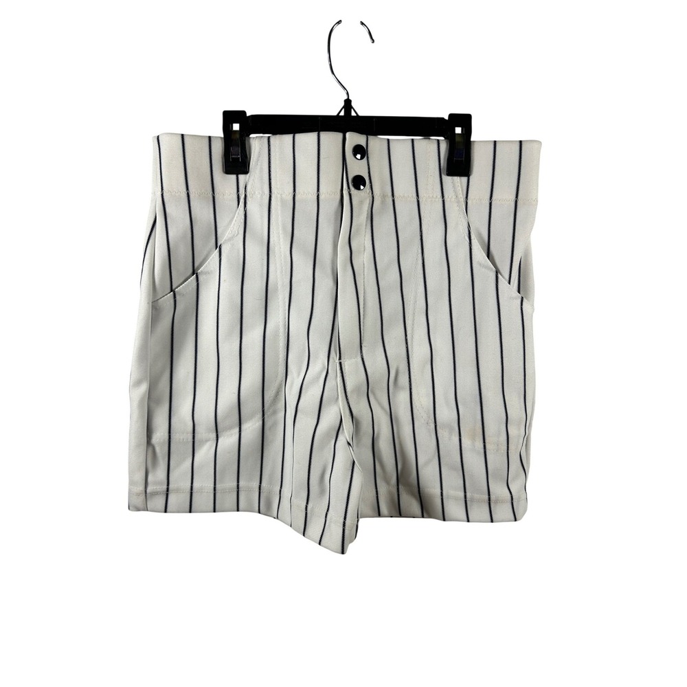 Jesco‎ Pinstripe Shorts Medium White Navy Baseball Athletic Mens